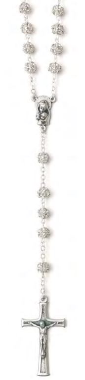 Chapelet avec perle strass/multi-couleur - avec fermoire (5x6mm)