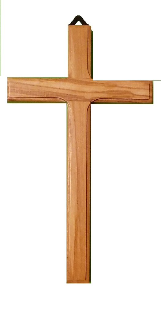Croix murale bois d'olivier - sans christ (100x170mm)