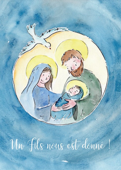 Weihnachtskarte Enkel 10,5x15cm - Un fils est né Es 9:5