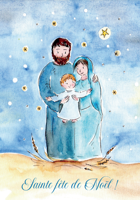 Postcard simple 10,5x15cm - Sainte fête de Noël