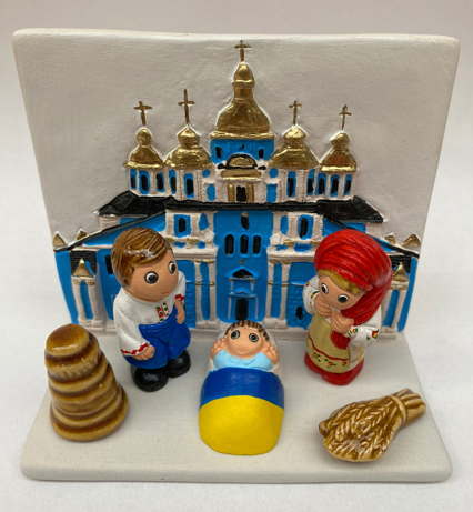 Krippe Keramik "Ukraine" - 7x9cm