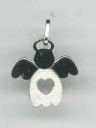 Pendant Angel/heart cut out - silver-plated 925‰ (15x15mm)