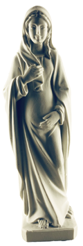Vierge de l'avent - résine/blanche - 13x3cm