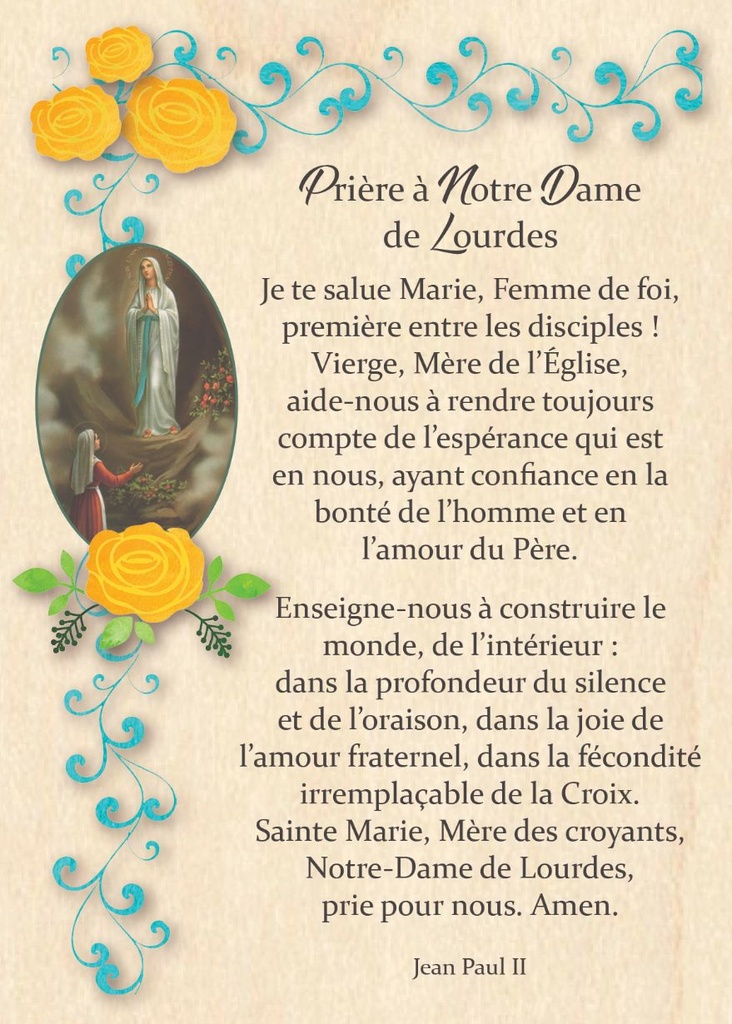 Magneet - 55x80mm - OLV Lourdes + Franse tekst