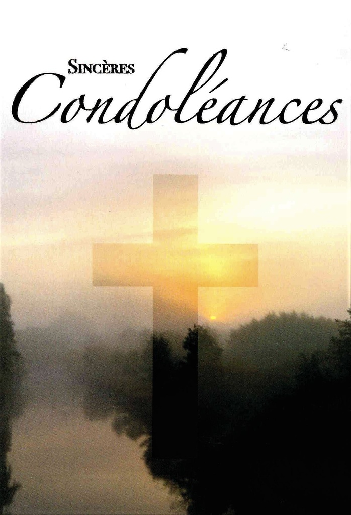 Doppelkarte/Umschlag in Cello - 12x17cm - Sincères Condoléances