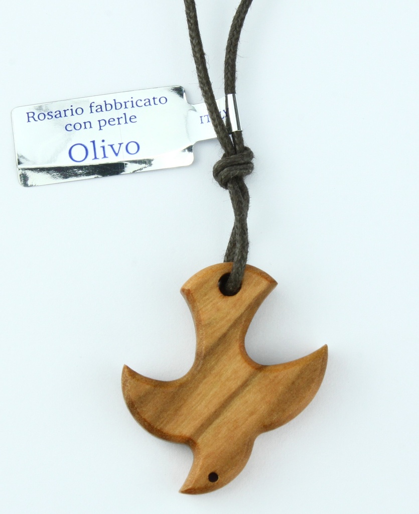 Cross with cordel/Holy Spirit - olive wood (25x30mm)