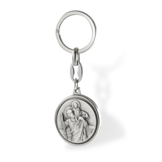 Sleutelhanger St Kristoffel - metaal (60x30mm)