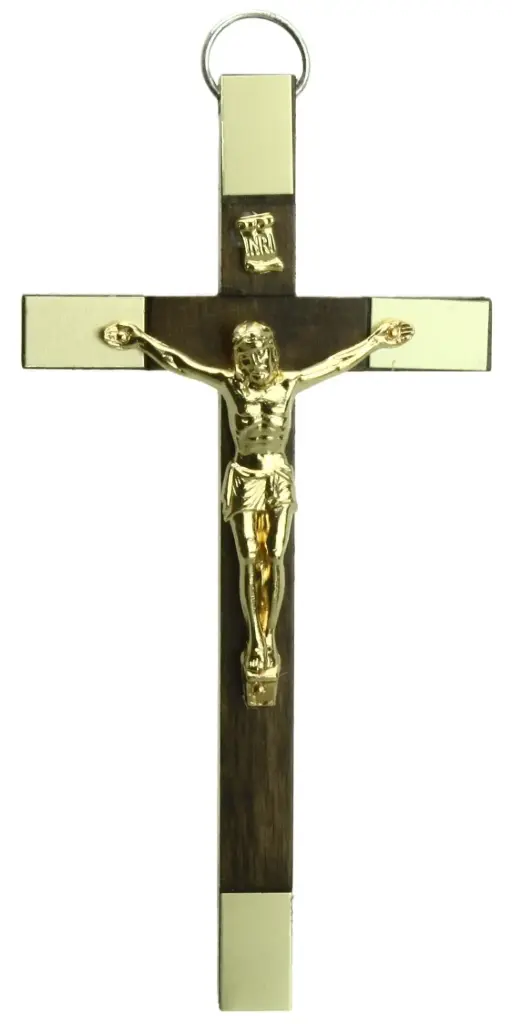 Croix murale - bois/métal avec christ