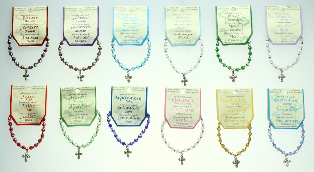 12x12 Armbanden vd 'Maand' - imitatie kristal - ZONDER DISPLAY