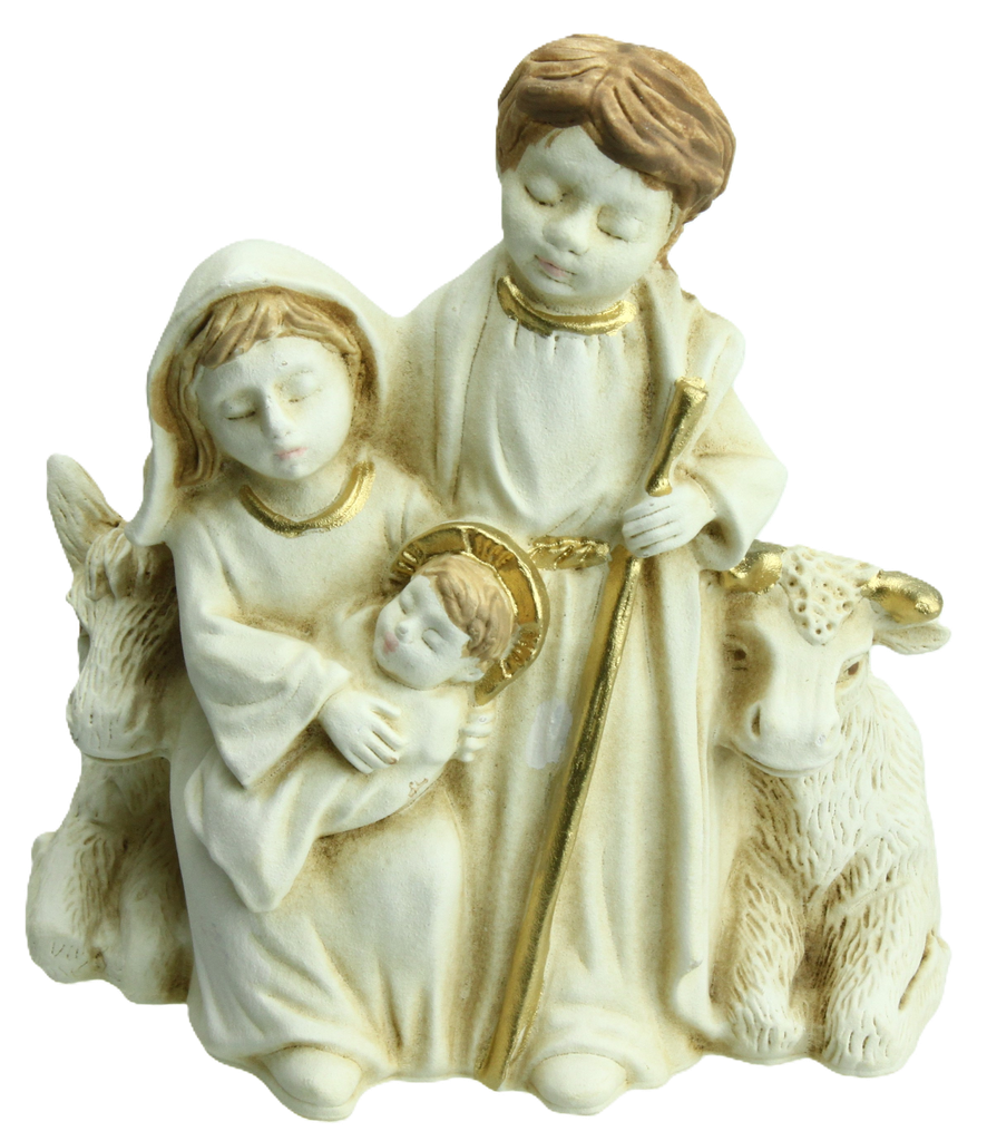 Nativité/âne+boeuf - résine (80x80mm)