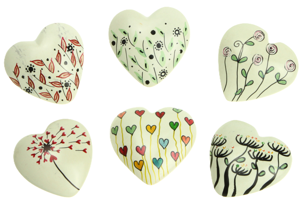BLoemenharten - zeepsteen Maria-Laach - 12 assorti (Ø40mm)
