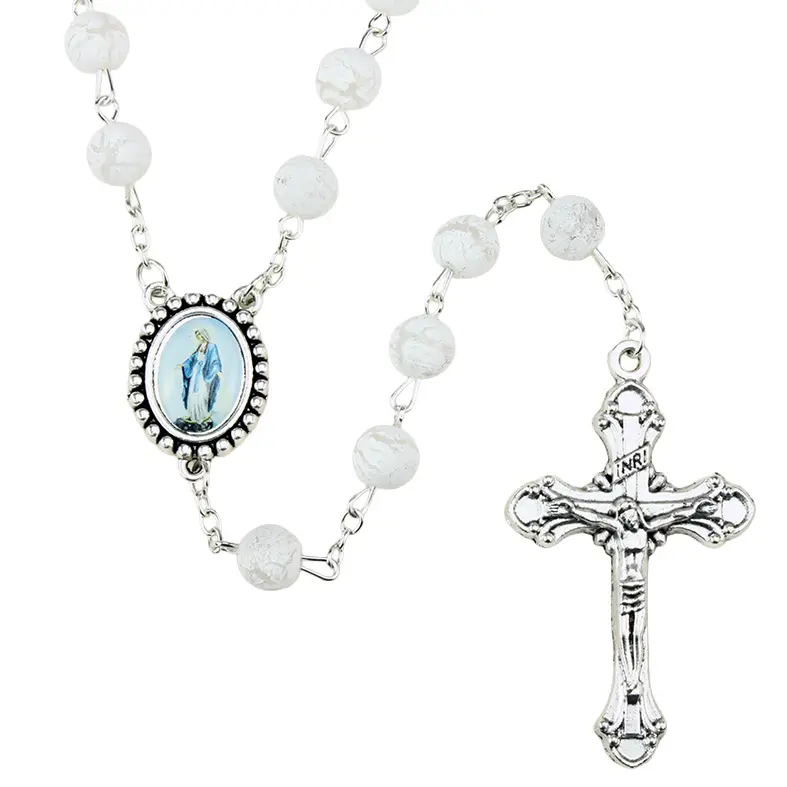 Rosenkranz - platik/weiss  (⌀ 8mm)