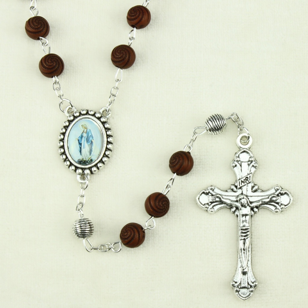 Rozenkrans hout/bewerkt - bruin (⌀ 7mm)