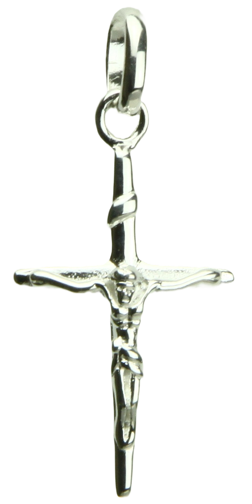 Croix avec Christ - Argent 925‰ rhodié (14x22mm)