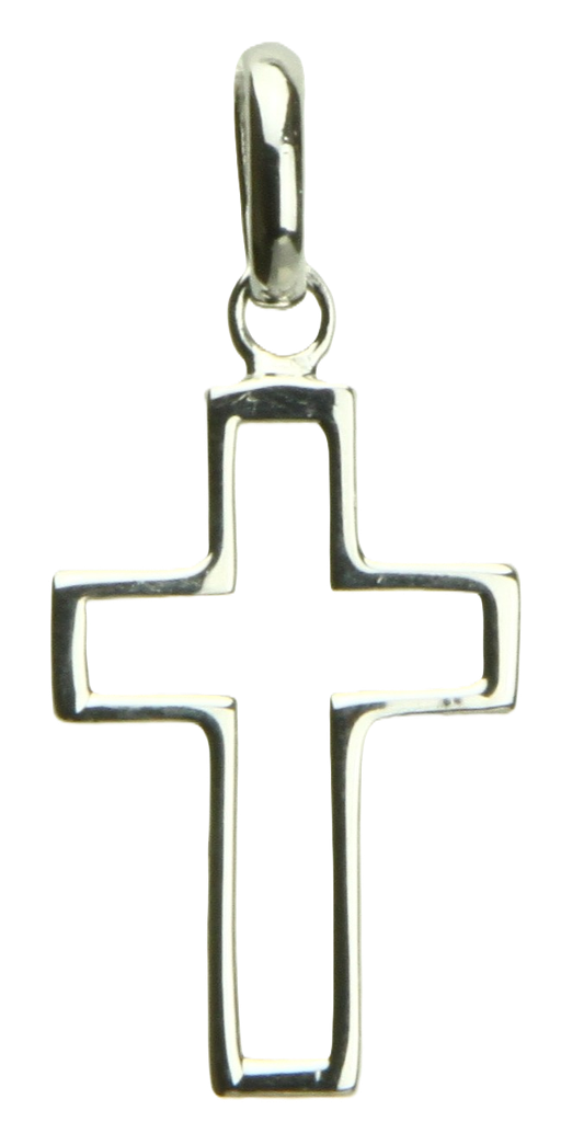 Croix découpé - Argent 925‰ rhodié (12x18mm)