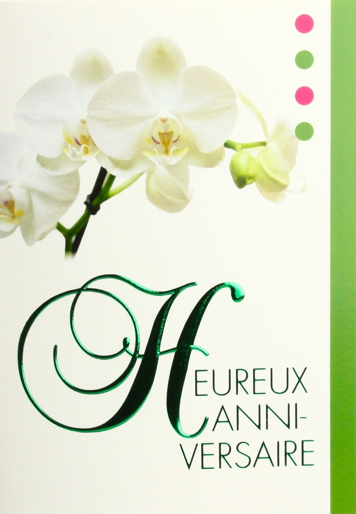 Carte double Heureux annivers - 12x17cm/cello+enveloppe