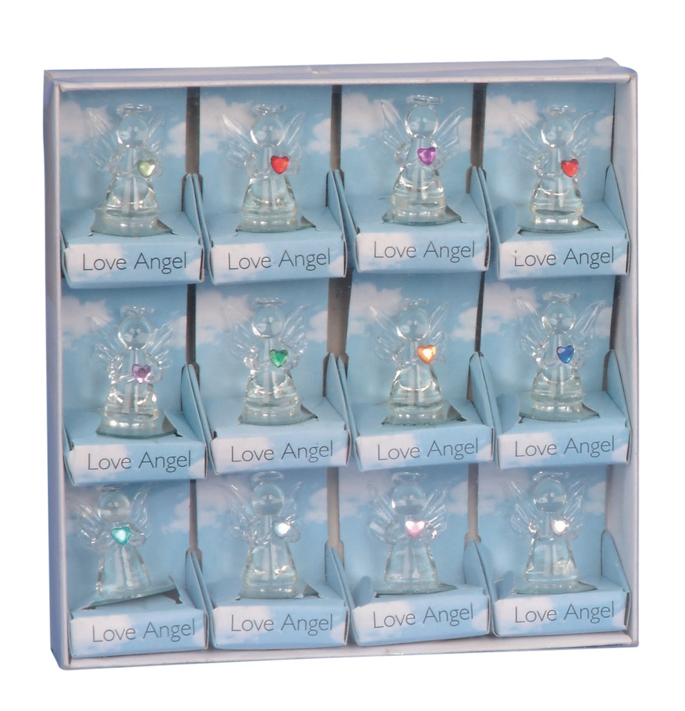 Engel met hart/glas - assorti (5cm)