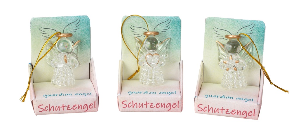 Ange en verre à suspendre - assorti (4,5cm)