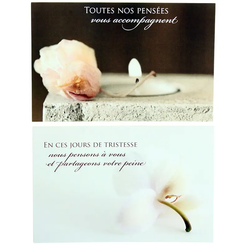 Pochette Condoléances - 2x3 kaarten met omslag