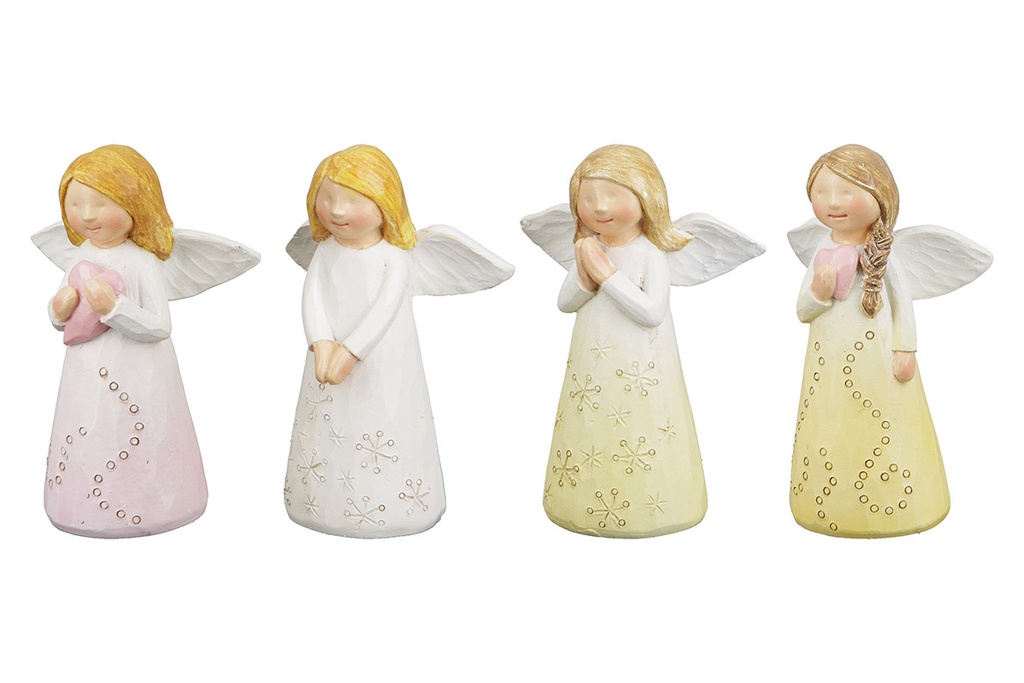 Ange/fleurs - résine - assorti (9cm)