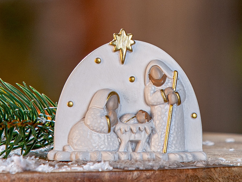 Kerstgroepje H.Familie - poly (7x7cm)