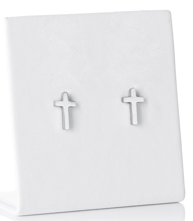 Oorbellen 'RVS'  - Kruisje klassiek