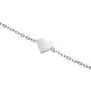 Armband/Hartje verzilverd - "Love it"- Collection" (17+3cm)