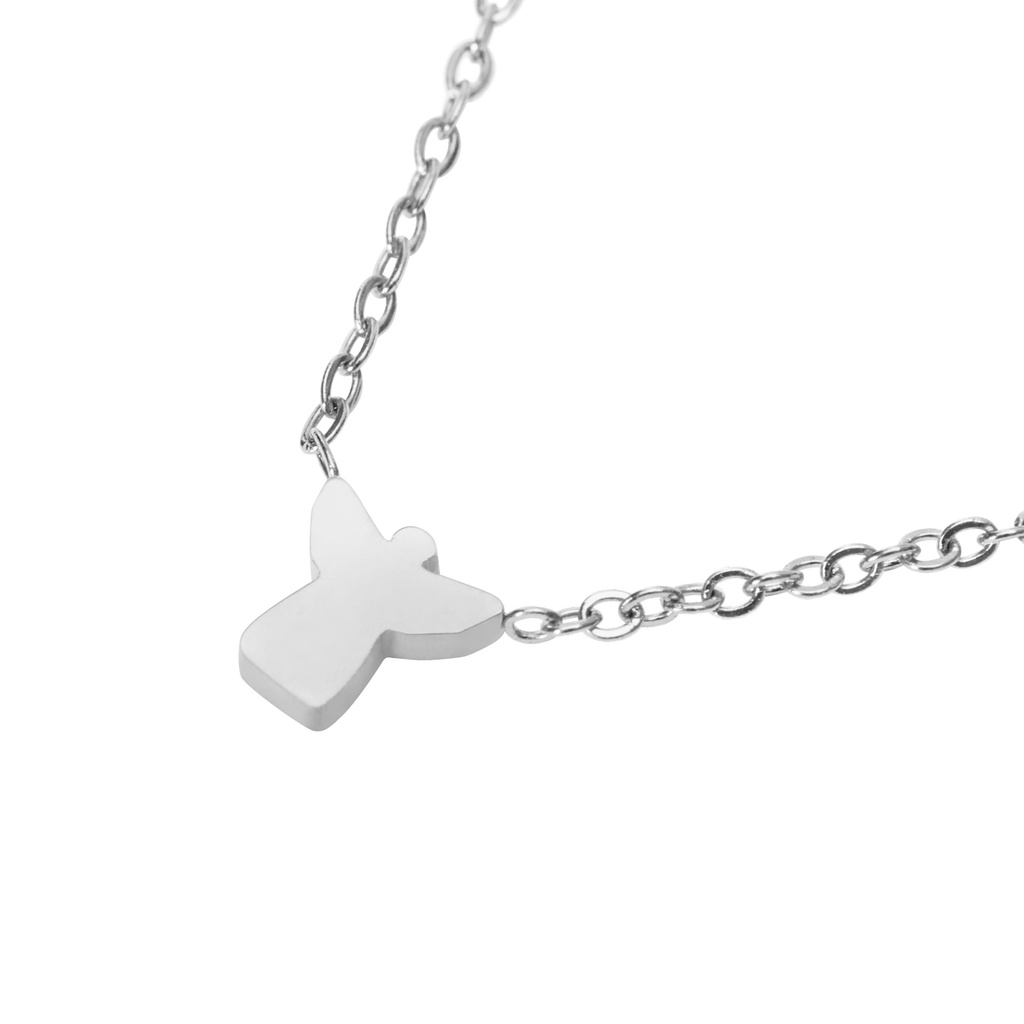 Chaîne argenté - "Love it"- Collection  - Ange (42+5cm)