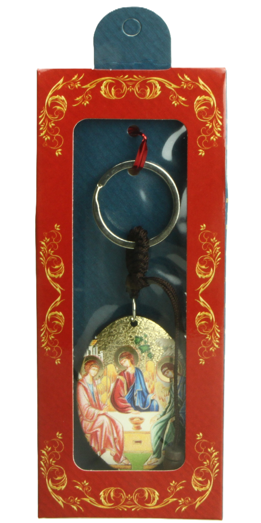 Schlüsselanhänger - Ikoon/vergoldet - Hl.Dreifaltigkeit/Roublev (35x110mm)