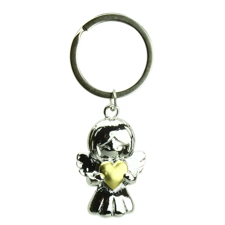 Sleutelhanger - Engel/hart assorti inox (25x35mm)