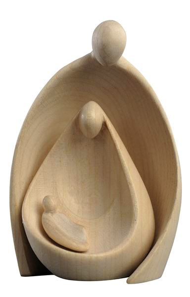 Beeld H Familie ambiente - houtsnij/natuur - 13cm