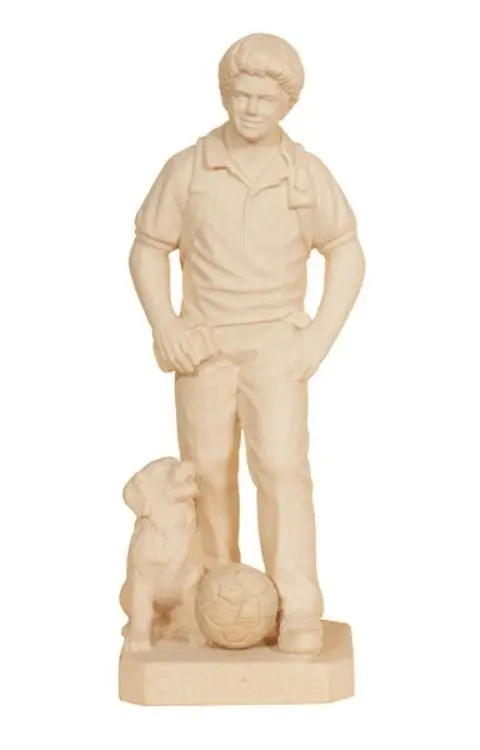 Statue Carlo Acutis - bois sculpt/natur - 16cm