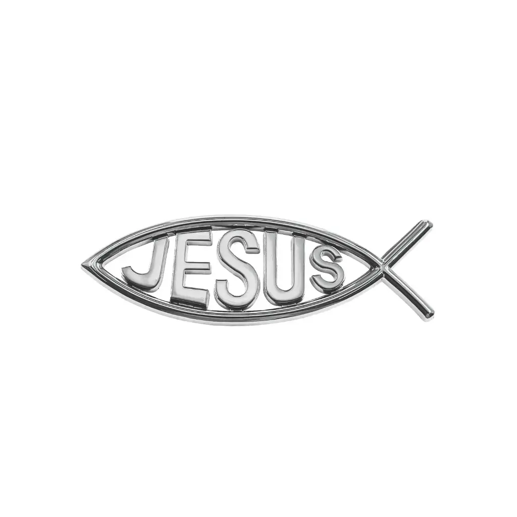 Sticker - Ichtus- metaal/zilverkleur