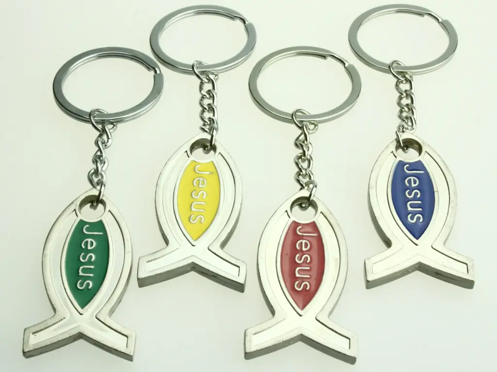 Porte-clef 'Jesus' - métal/émail assorti (30x75mm)