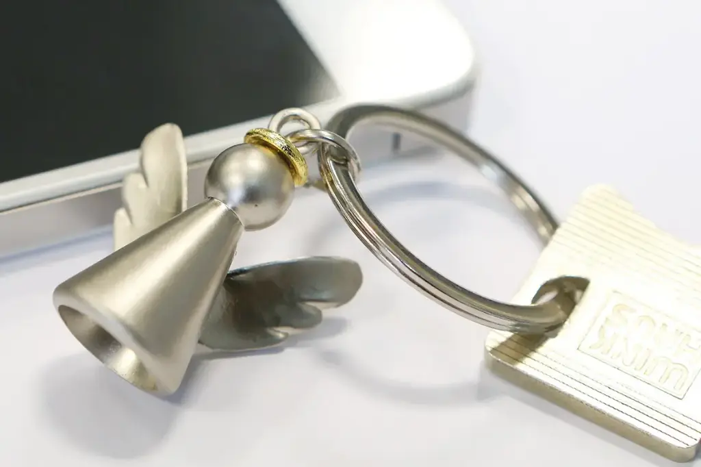 Porte-clef Ange - métal inox (70x20mm)