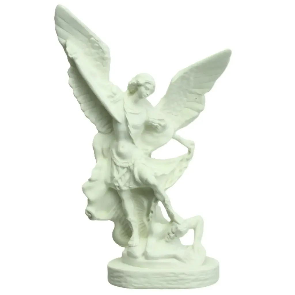 Statue St Michel - résine/lumineuse - 12cm