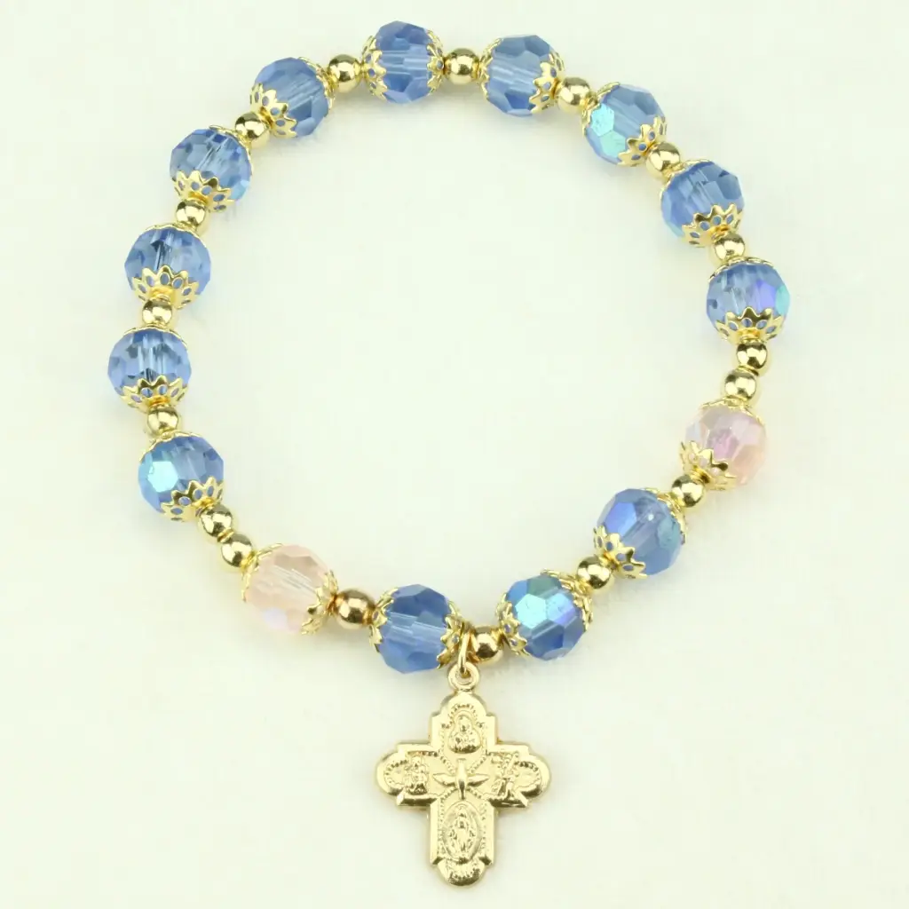 Armband - Elastisch/Semi-cristal perle - Blau