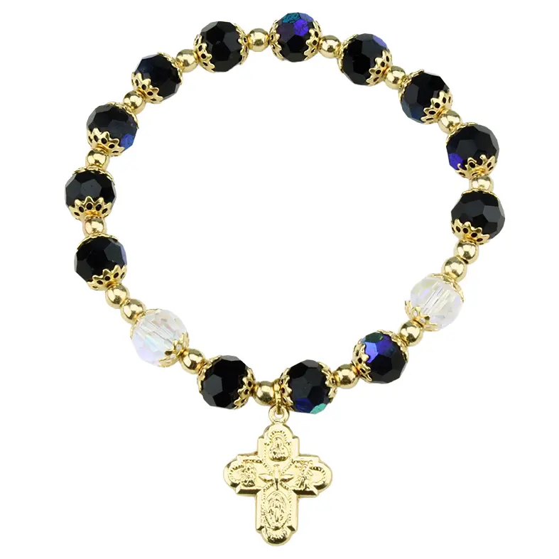 Bracelet gold plated - elastic/semi-cristal scarabe