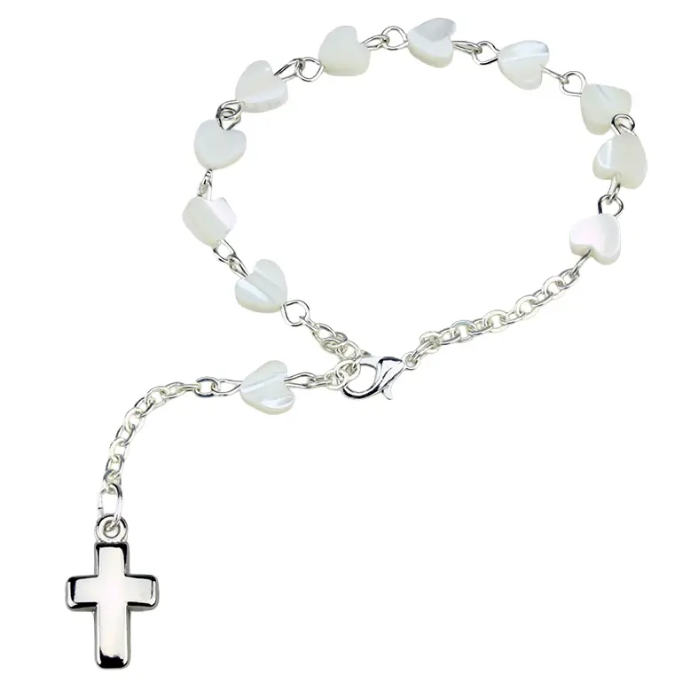 Bracelet - dizainier - perle nacre coeur