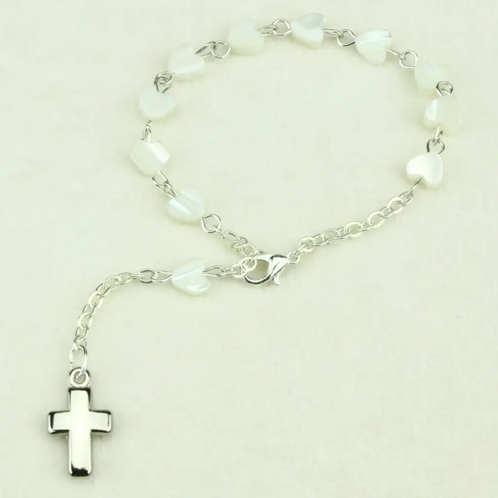 Bracelet - dizainier - perle nacre coeur