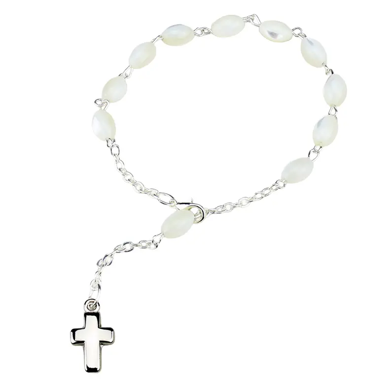Armband - tientje/parelmoer - ovaal