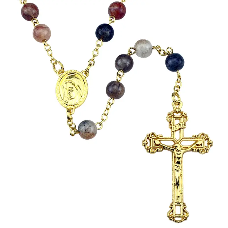 Rosary gold plated - imm.stone (⌀8mm)