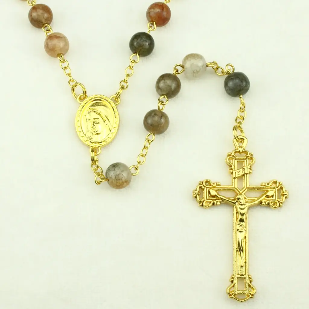 Rosary gold plated - imm.stone (⌀8mm)