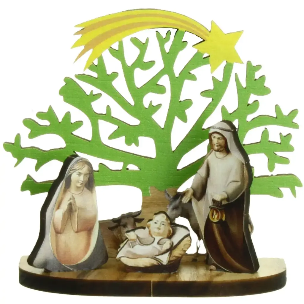 Kerstgroep Olijfhout (70x35x70mm)