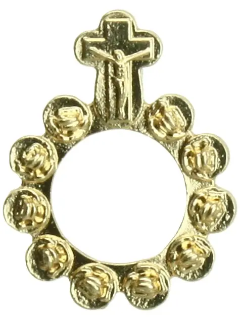 Minirosenkranz - Metall/vergoldet - Rosen