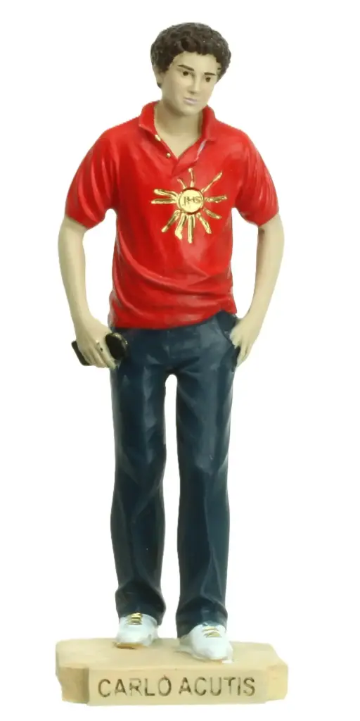 Statue St Acutis - résine/couleur - 15cm