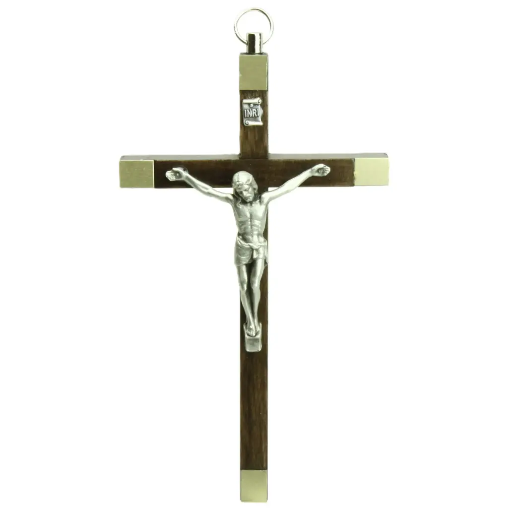Wandkreuz - Holz/Korpus metall (80x135mm)
