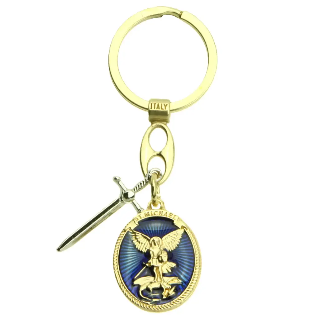 Sleutelhanger H.Michaël - ovaal/metaal/verguld (75x23mm)