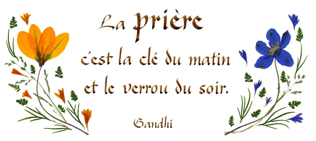 Kaart serie 'Citations - Spiritualité' - 'La prière c'est la clé...' - 10,5x21cm + envel.