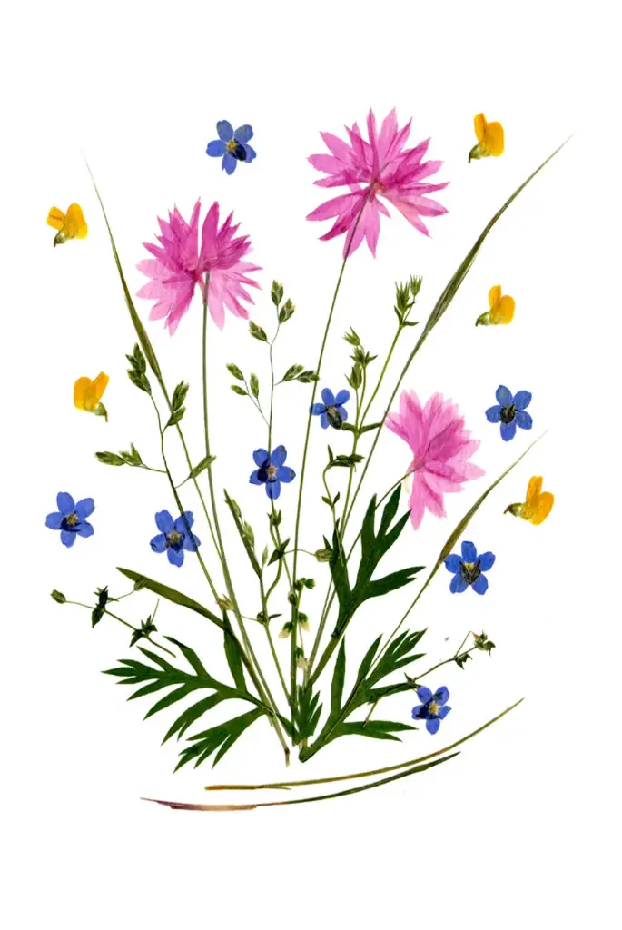 Dubbelkaart serie 'Fleurs séchées' - model 001 - 10x15cm + envel.
